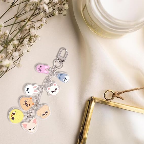 SK-Z Acrylic Keychain Set, Cartoon K-pop Keychain, Cute Wandering Fan Keychain, Graduation Gift, Birthday Gift