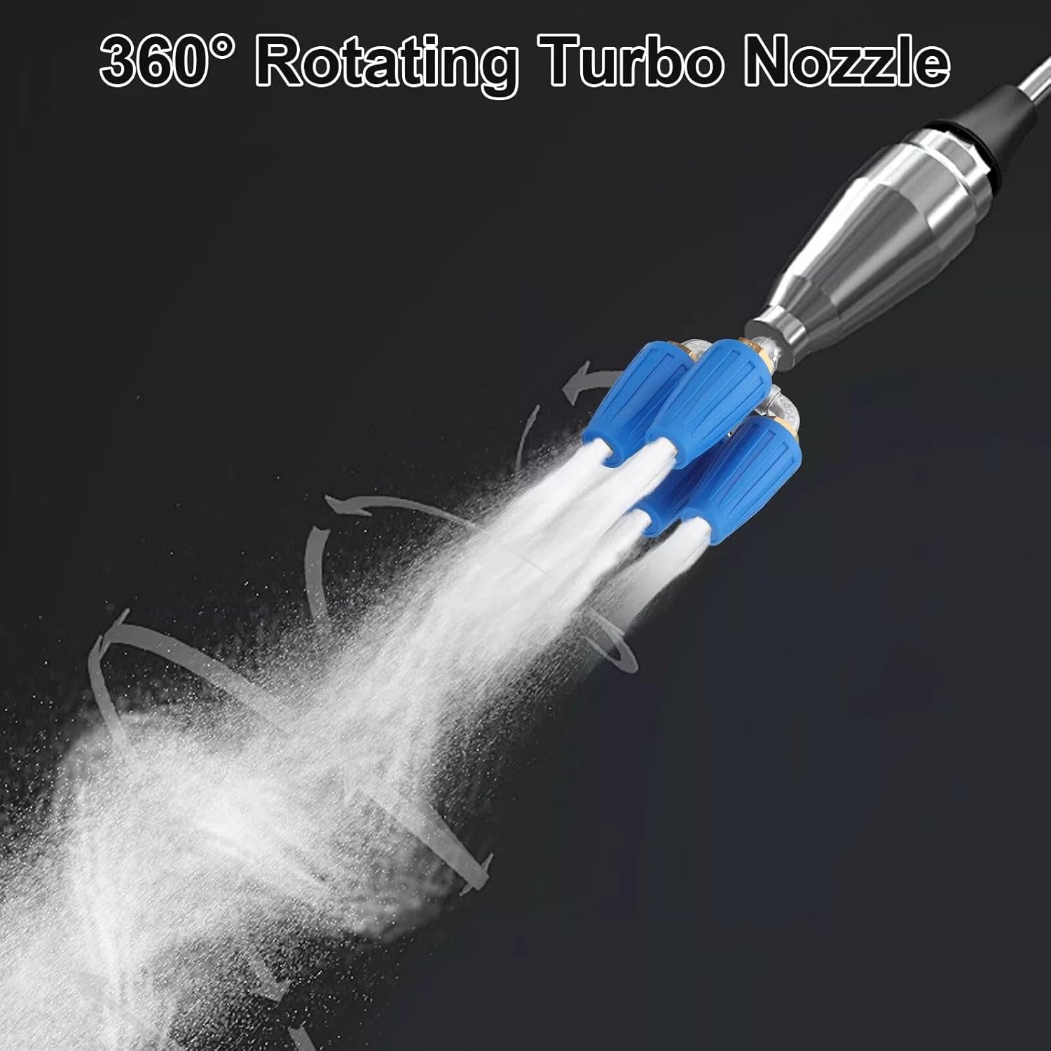 360° Rotating Turbo Nozzle Tip 4-in-1 Turbo Nozzle with 1/4" Quick Connector for Power Washer