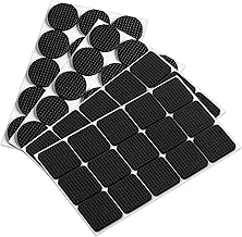 60 Pcs Non Slip Furniture Pads Floor Protectors,Self Adhesive Rubber Feet Pads Furniture Grippers,Dense,Anti Scratches Furniture Feet Protectors for Hardwood Floors(Black,30 Squares and 30 Rounds)