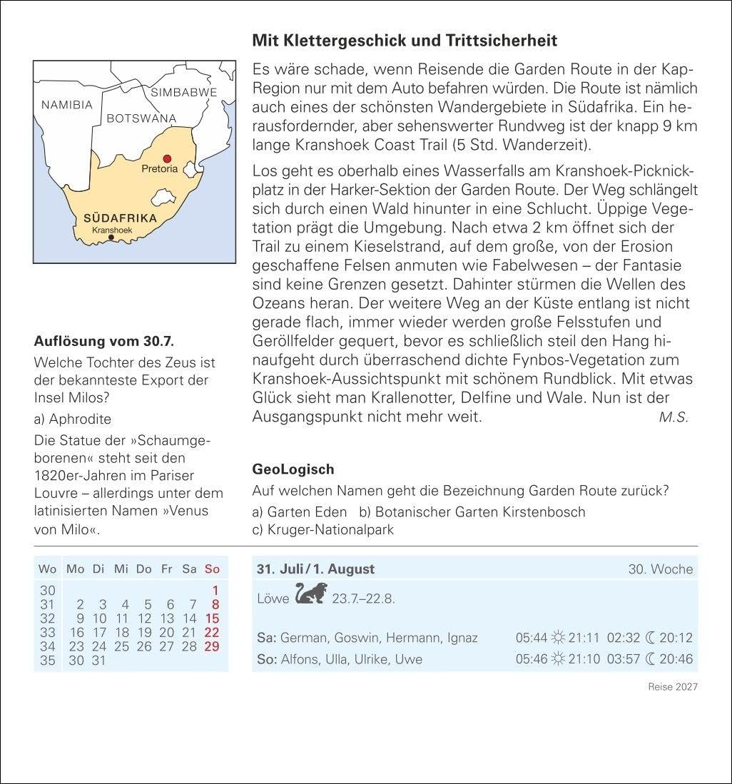 Reise Tagesabreißkalender 2027 - Kulturkalender - Städte, Menschen, Landschaften: Kalender für jeden Tag mit faszinierenden Bildern fremder Kulturen, ... Orten aus aller Welt. Tischkalender 2027