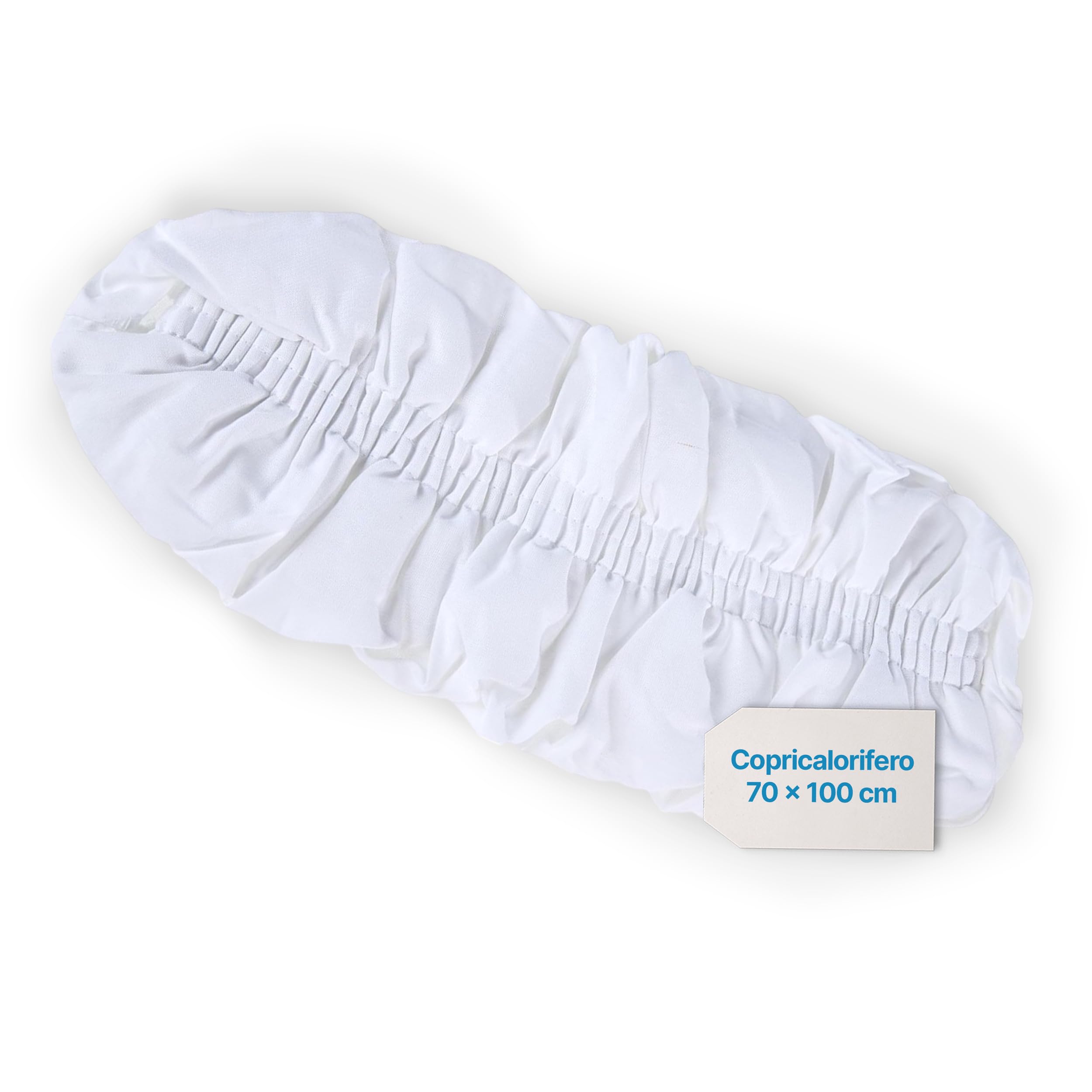 TOMAINO - Copritermosifone Stoffa in Cotone Elasticizzato 70x100 cm - Copri Calorifero Anti Polvere e Acari - Copri Termosifone Moderno Bianco Facile da Inserire e Lavare (L 70 X 100)