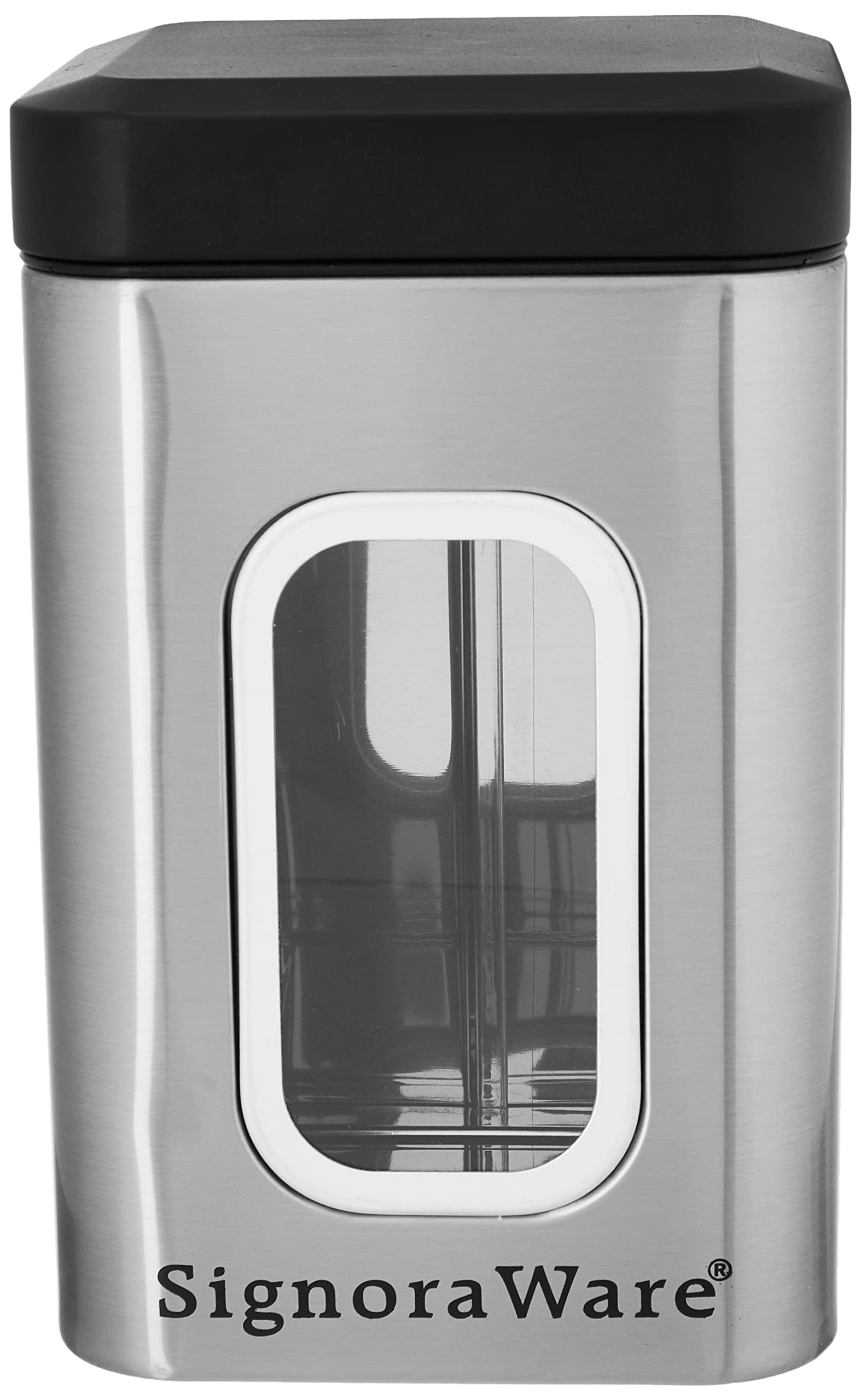 Signoraware Récipient modulaire en acier (fenêtre carrée) mat, 2300 ml, argenté