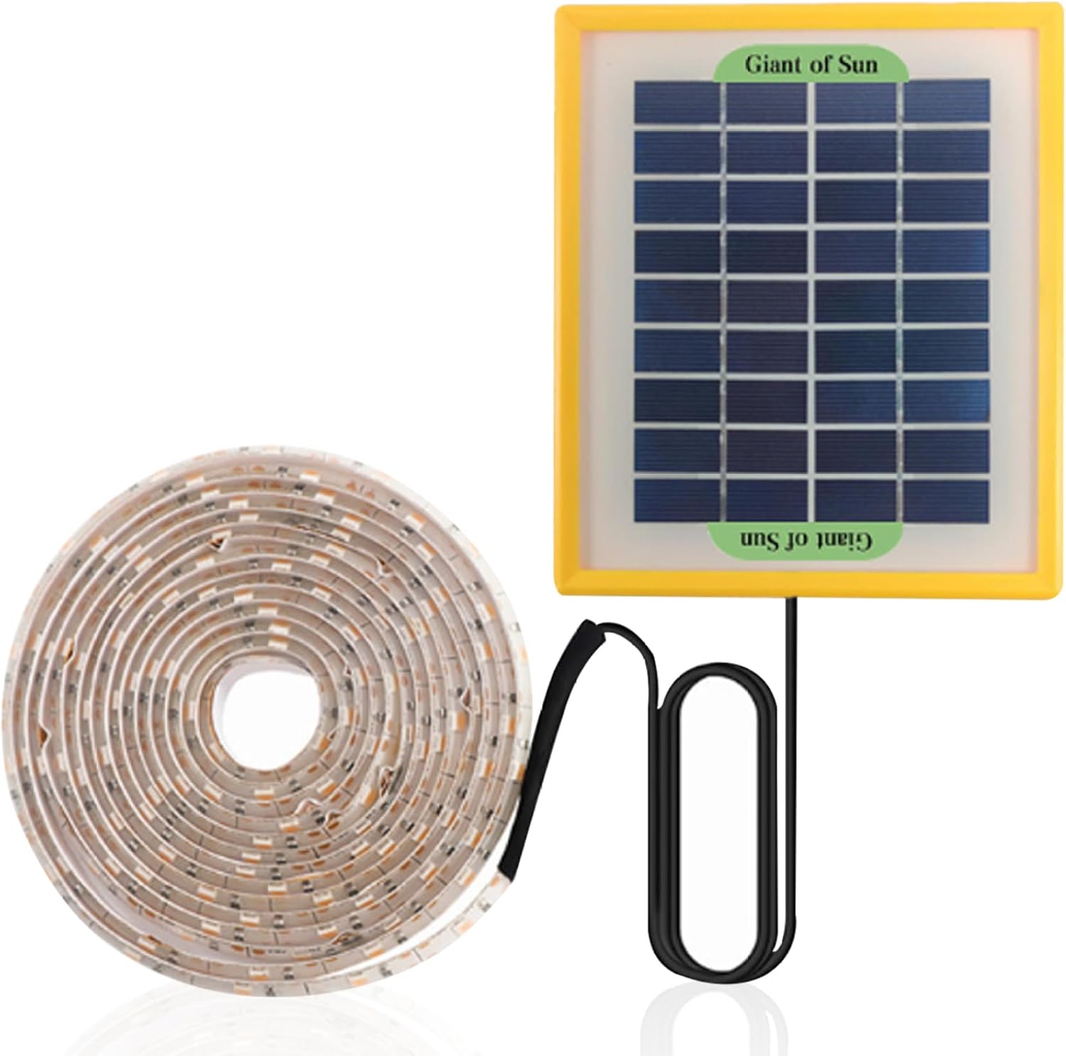 Solar Powered Grow Lights 16.4ft Plants Light Strip with Solar Panel Full Spectrum Fast Heat Dissipation Heat Lamp for Outdoor Indoor Garden Greenhouse