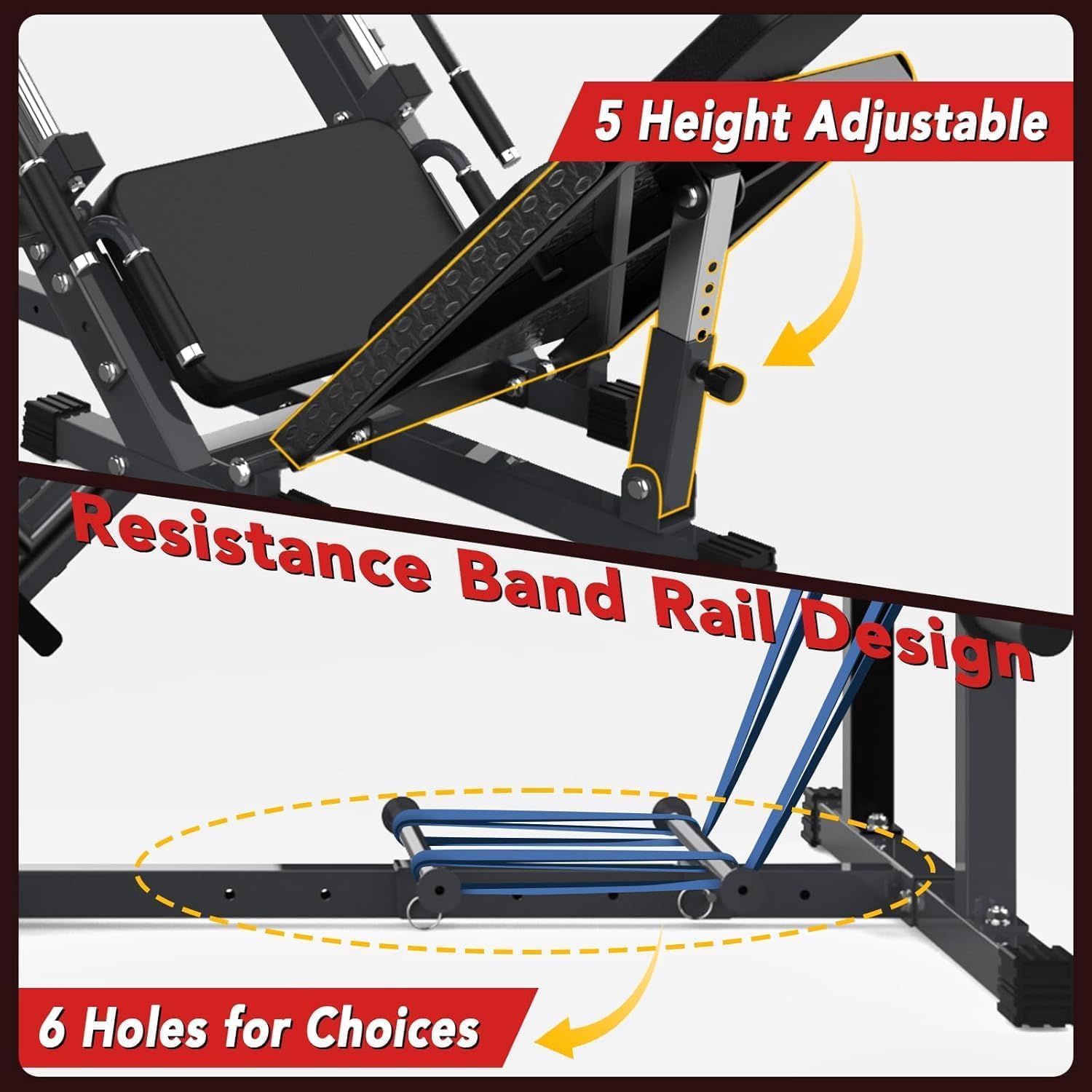 Gaomon Leg Press Hack Squat Machine Combo, Professional Leg ...