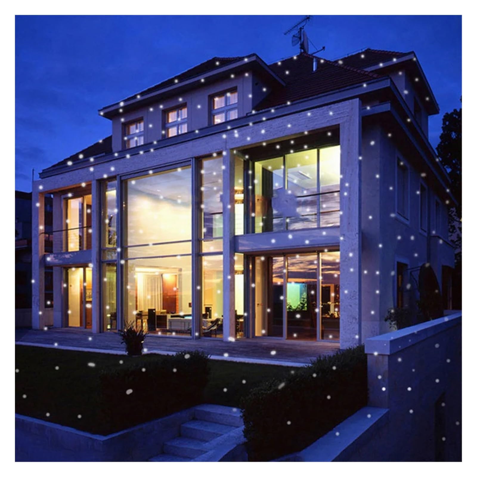 Projektor Weihnachten, Schneefall-Projektor, IP65, beweglicher Schneeprojektor, Weihnachten, Schneeflocken-Licht, Party, Weihnachtsdekoration for Zuhause im Freien(Without Remote)