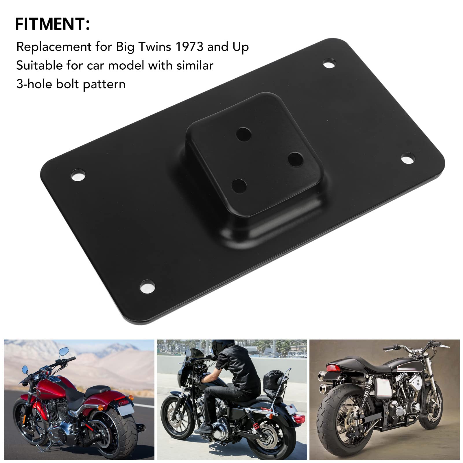 Support De Plaque Moto, Support Plaque Moto, 3 Trous de Support de Plaque d'immatriculation Laydown Plaque Immatriculation Moto Support Plaque Immatriculation Moto pour Arrière De Moto