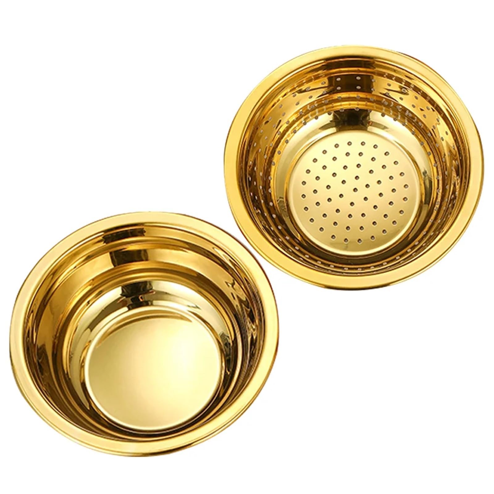 Colador De Arroz De Acero Inoxidable Cesta de drenaje acero inoxidable, colador malla fina, cuenco for mezclar, lavado arroz dorado for escurridor frutas, lavabo y coladores cocina