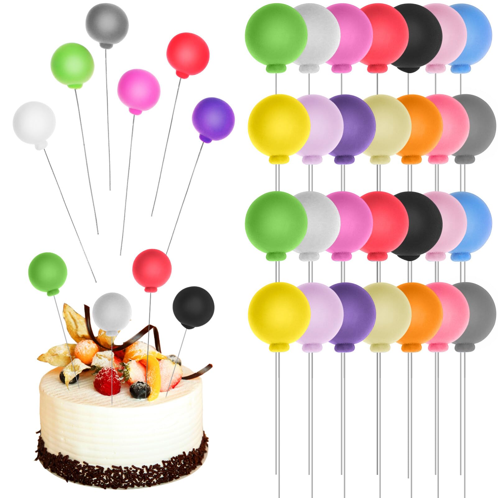 ibasenice 30 Pièces Boules Décoratives en Mousse de Ballon Miniatures pour Décoration Gâteau Anniversaire Baby Shower