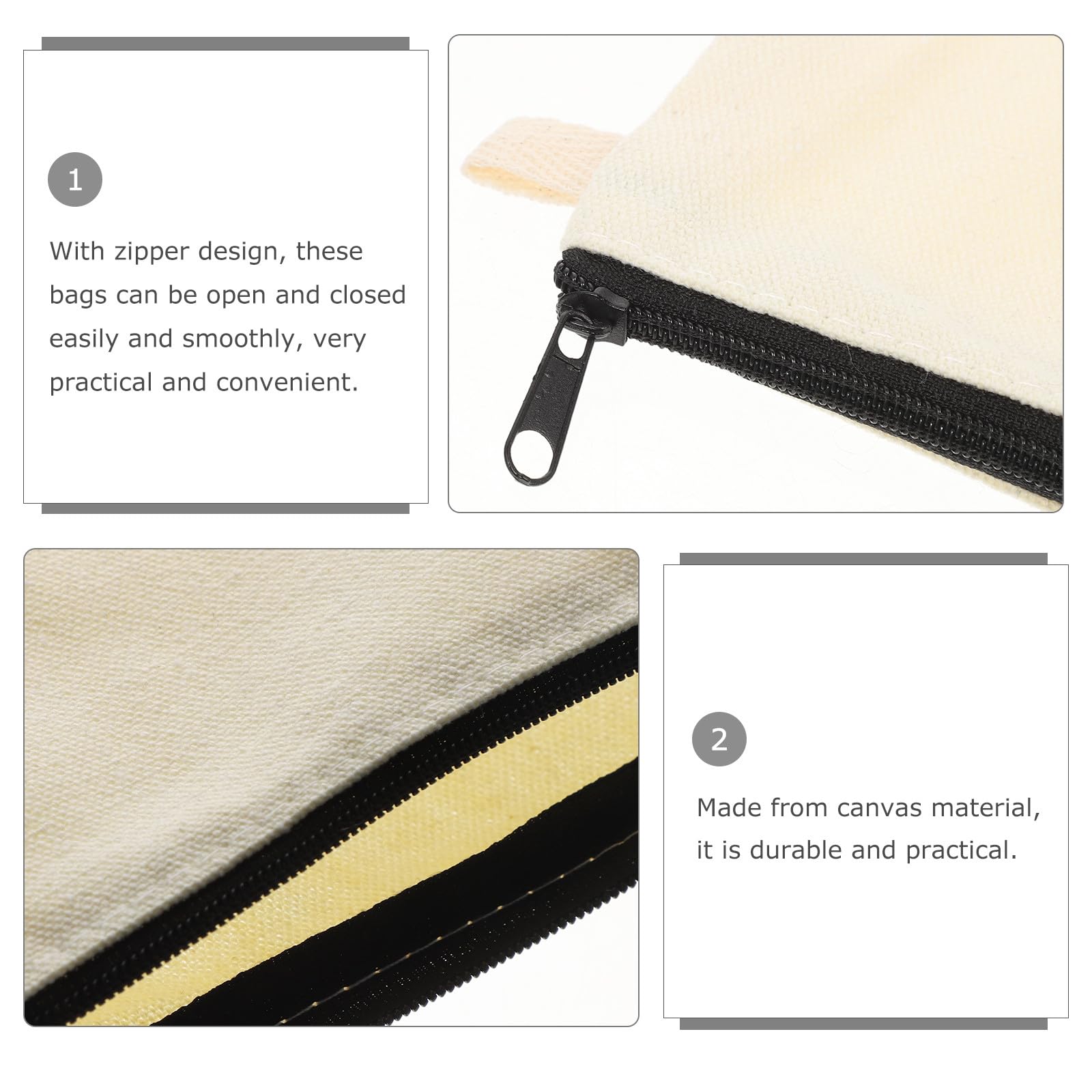 NUOBESTY Set 10 Astucci per Matite e Borse Trucco Trasferimento Termico Tela Bianca Cerniera Borsa Cosmetici Portatile per Viaggi Toeletta e Artigianato Fai da Te