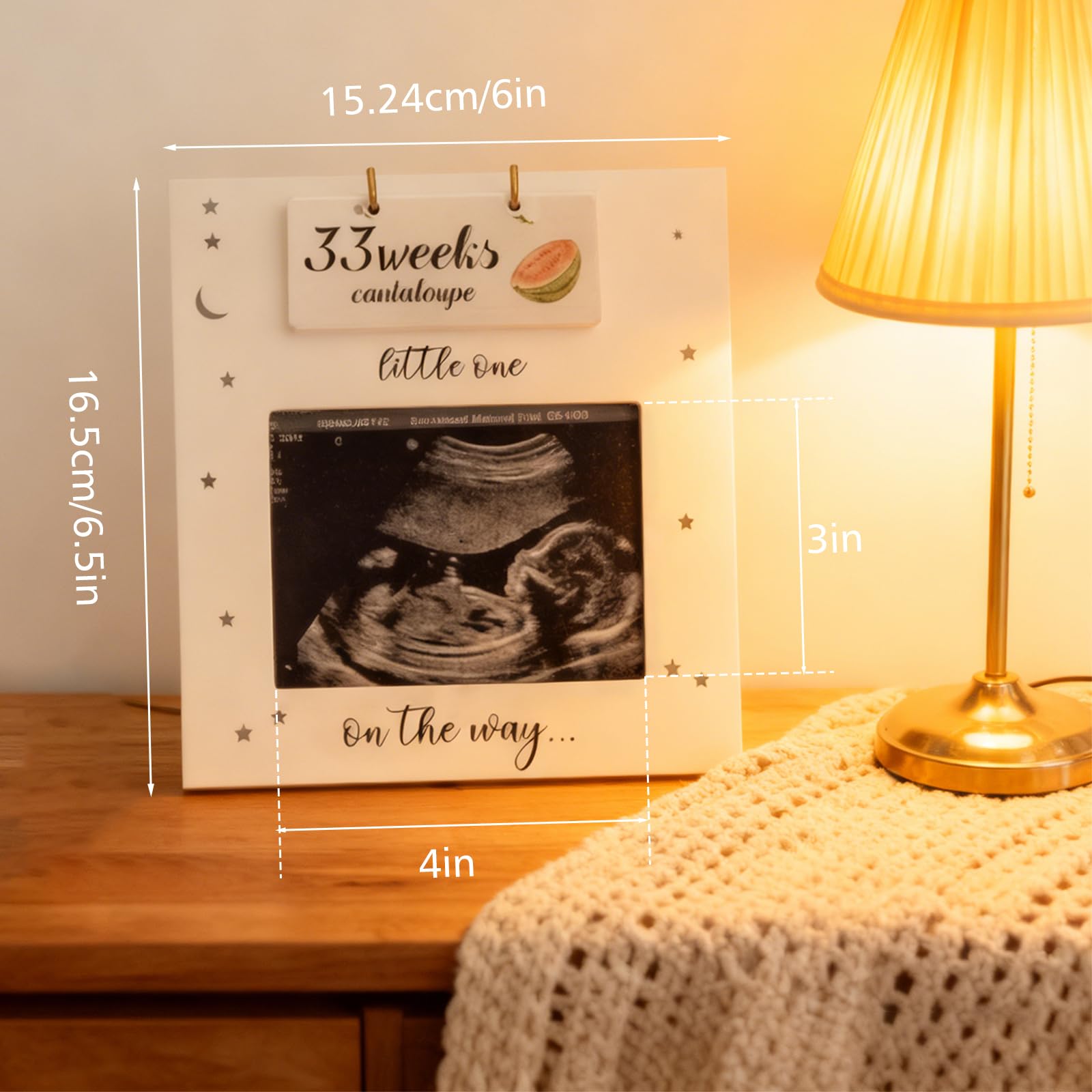 Baby Scan Photo Frame with 8-40 Weeks Countdown, Ultrasound Picture Holder (Fruit/Vegetable Design) - Image 2
