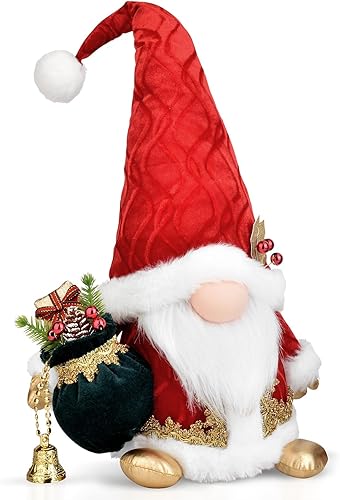 Handcraft - Muñeca de gnomo de felpa para decoración del hogar en Navidad y Año Nuevo, 18 pulgadas, lindo enano escandinavo Tomte - Dulce regalo