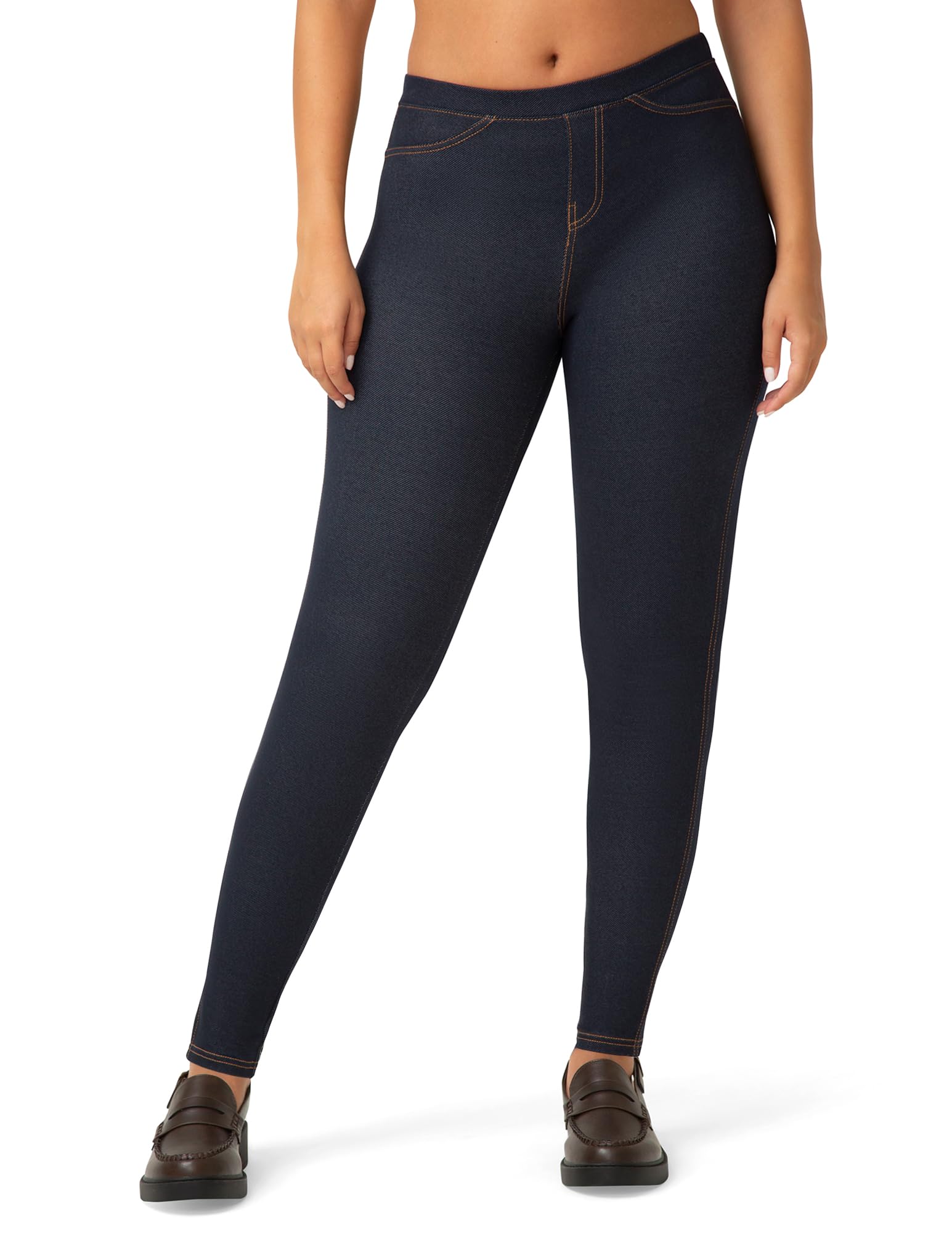No Nonsense Women's Stretch Denim Leggings with Pockets