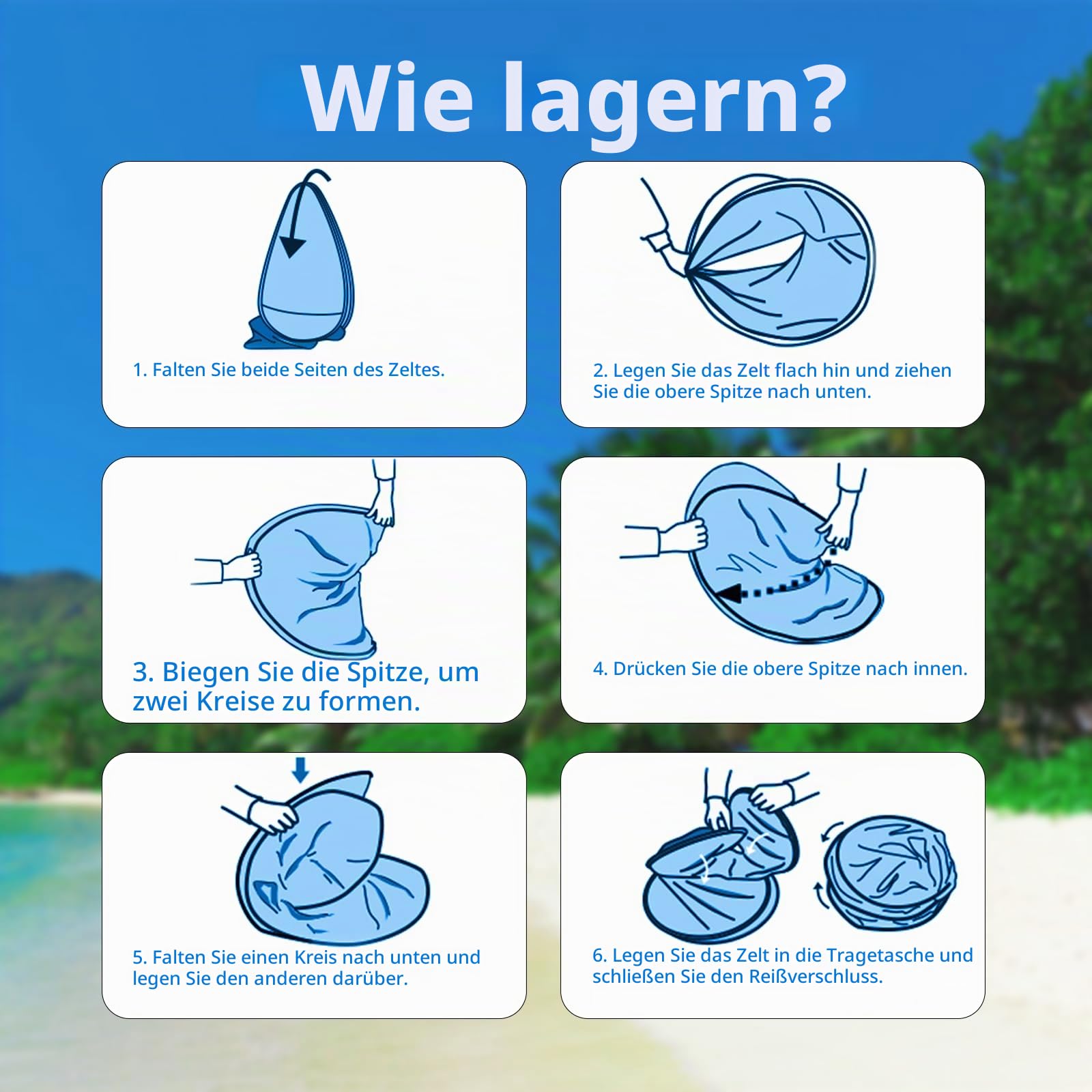 Strandmuschel Pop Up, Tragbares Automatisches Wasserdichtes Schattenzelt, UPF 50+ Strandzelt für 1-3 Persone, Pop-up Wasserdicht tragbar Wurfzelt, Beach Zelt für Camping Garten Strand