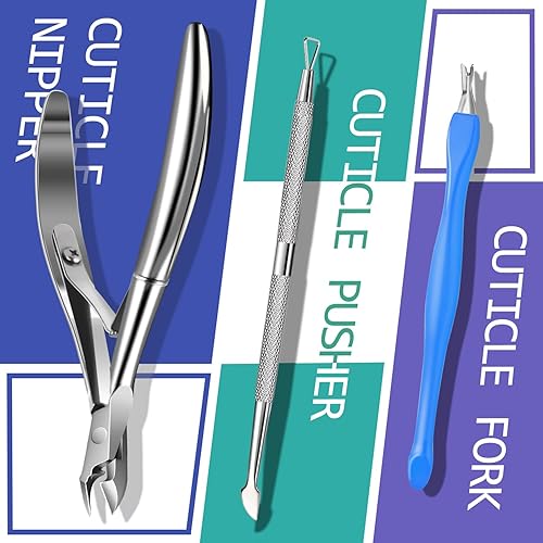 Miniatura 6 de TsMADDTs Kit de manicura de uñas con 3 limas de uñas, 2 bloques de amortiguador, herramienta de cutícula con recortador, empujador y aceite de