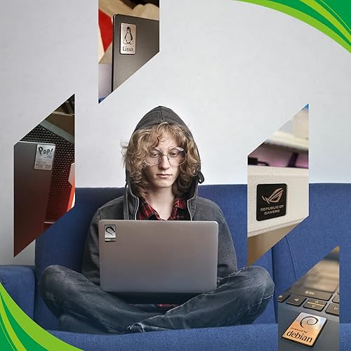 Miniatura 4 de Linux System Fat Penguin - Juego de pegatinas de aluminio (dos emblemas)..