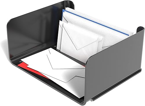 Miniatura 3 de TRU RED TR58207 - Bandeja apilable de resina con carga lateral, color negro