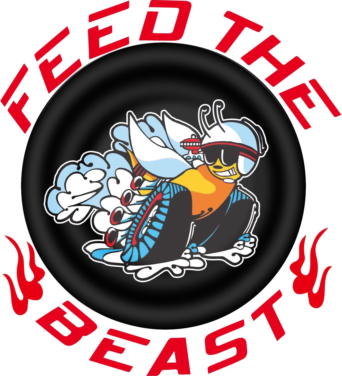 TOOLEPIC for Dodge Challenger Accessories-Gas Tank Door Cover Overlay with Feed The Beast Stylish Design,Unique Car Accessory Perfect for Customization [Gas Tank Cover Not Included]