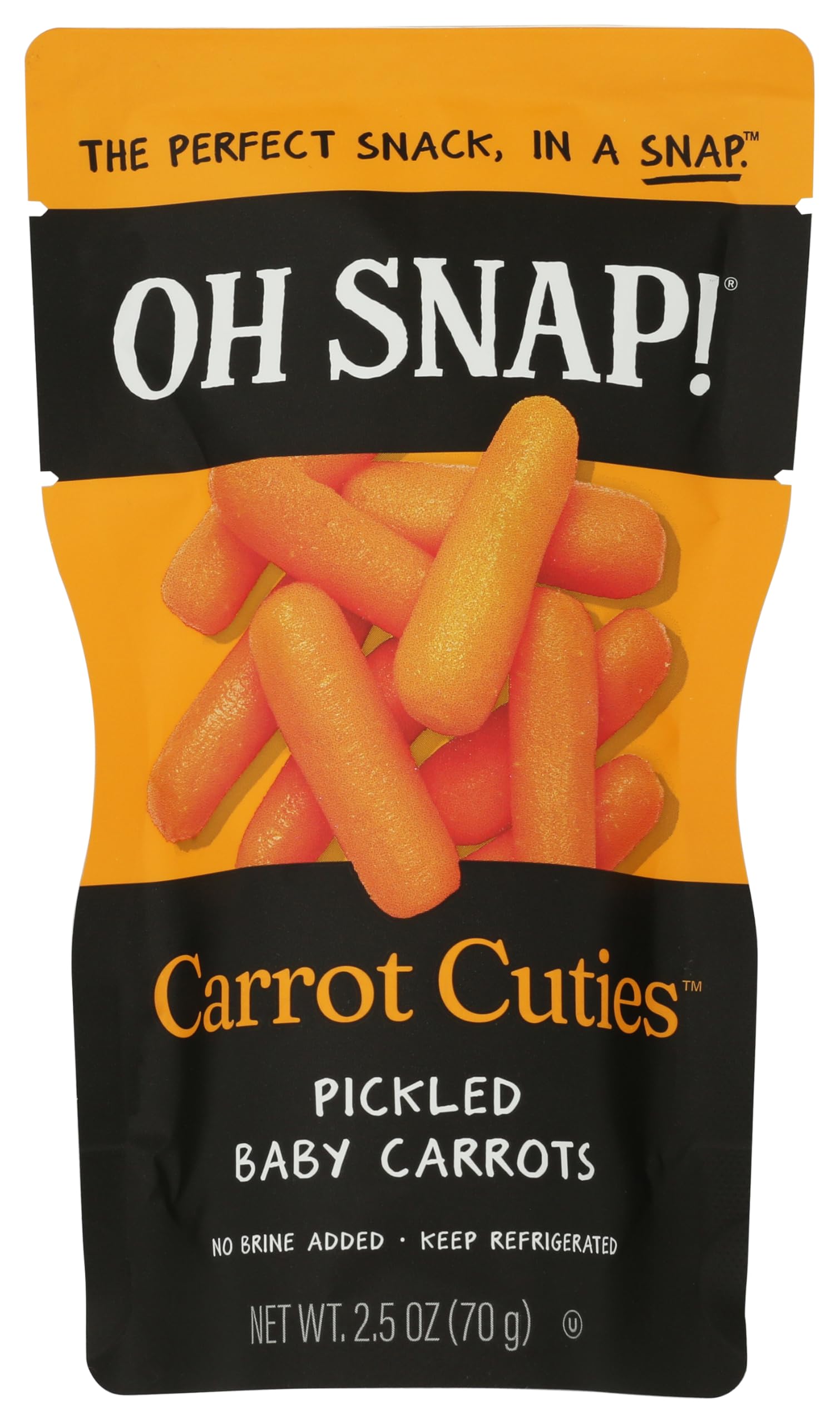 OH SNAP! Carrot Cuties (12 Pack) - Pickled Baby Carrot Snacks - Fresh Packed Ready to Eat Pickled Baby Carrots - Gluten-Free, Fat-Free & Made With Non-GMO Veggies - Delicious & Healthy Snack