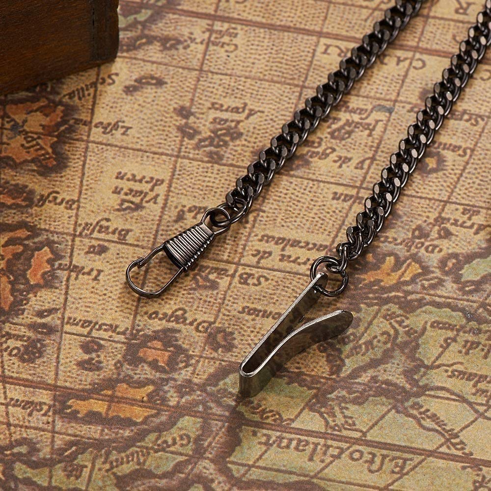 Mechanische römische Ziffernzifferblatt Skeleton Taschenuhren mit Ketten für Herrenfrauen