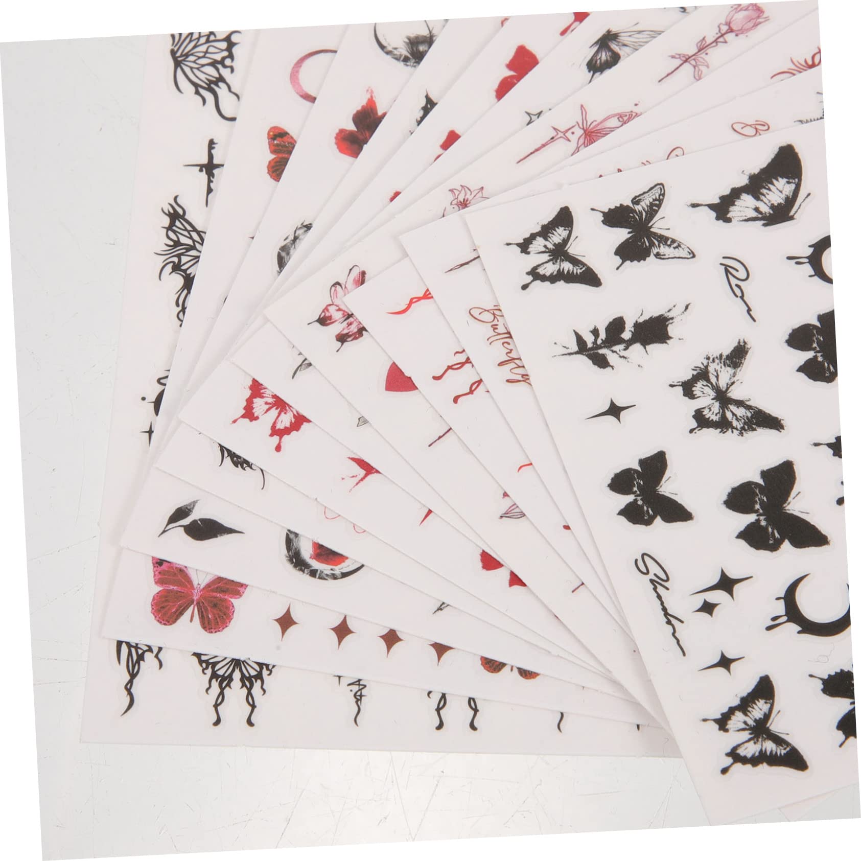 VALICLUD 5 Set Adesivo A Farfalla Scuro Per Adesivi Guidato Rapido Arte Giglio Etichetta Uv Carino Premere- Unghie Dei Piedi Decorazione Delle Unghie 12 Fogli*5