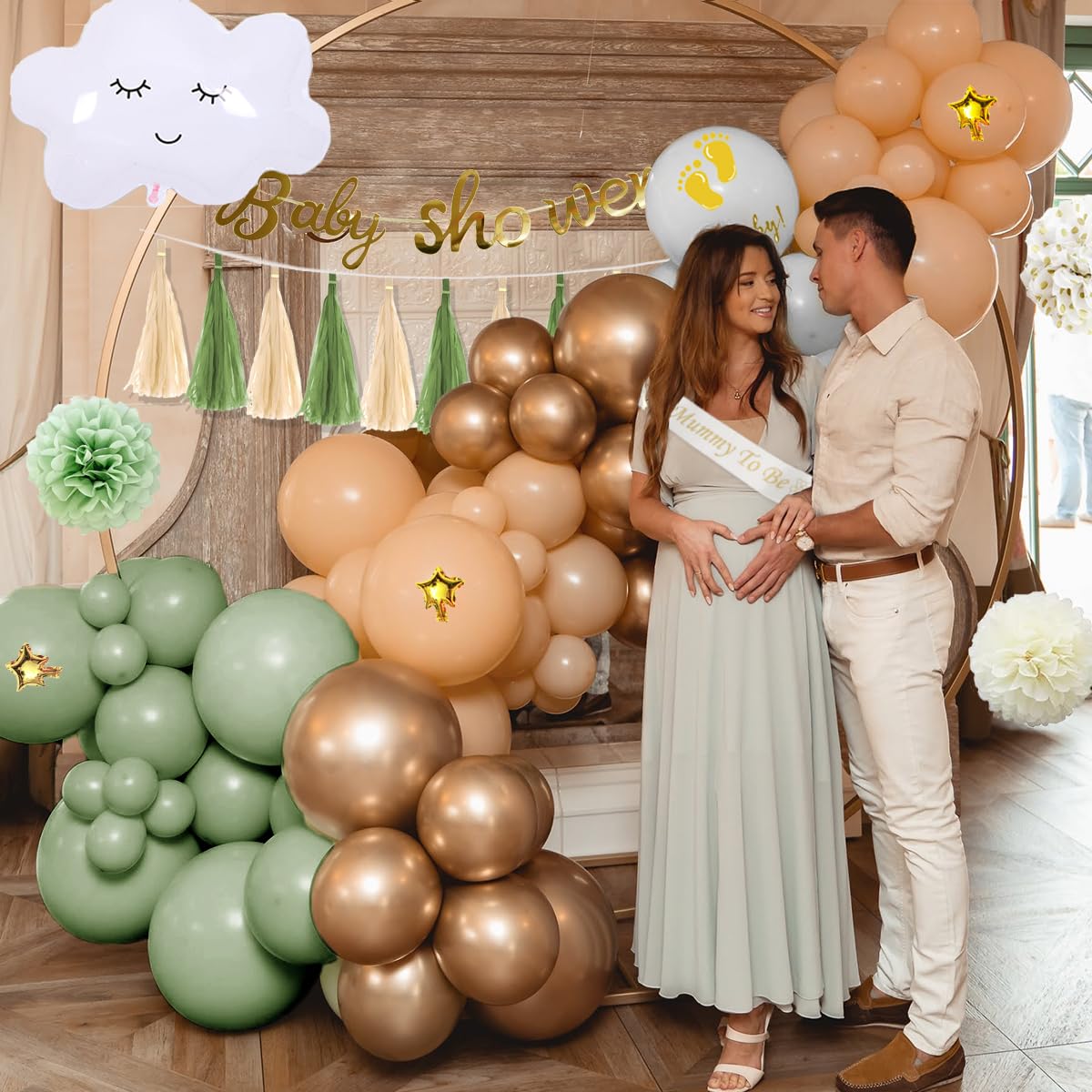 Safari Jungle Baby Shower Decorations Kit - 140pcs Balloons With Sage, Olive Green & Pink For Gender Reveal Or Birthday Party - View #11