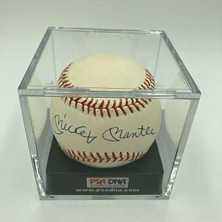 Mickey Mantle Signed American League Baseball PSA DNA Graded Mint 9