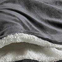 Vista 6 de Manta de gran tamaño con capucha para niños, mullida, mullida, cómoda, gigante, para niños y adolescentes, Negro