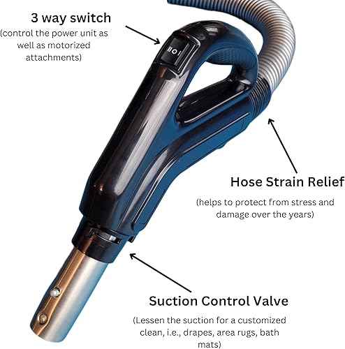 Miniatura 8 de Superhose - Manguera de vacío central universal de doble voltaje, manguera central extra larga con enchufe de coleta, conexión directa y bajo