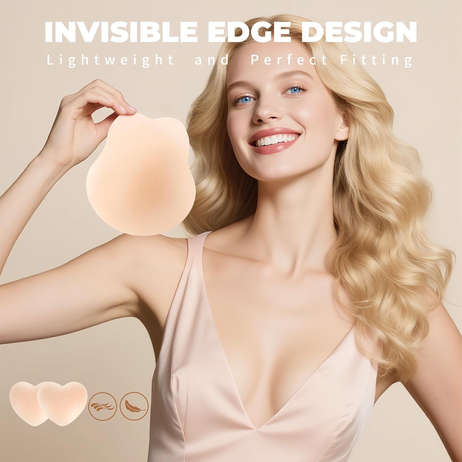 Lift Sticky Bra Push Up, Backless Bra Skin-Friendly Nipple Covers, Adhesive Strapless Bras for Women - Image 4