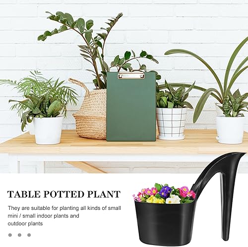 Miniatura 9 de TEHAUX Maceta, macetas de tacón alto para suculentas, maceta de tacón alto en forma de maceta, maceta de guardería, maceta de bonsái, maceta de