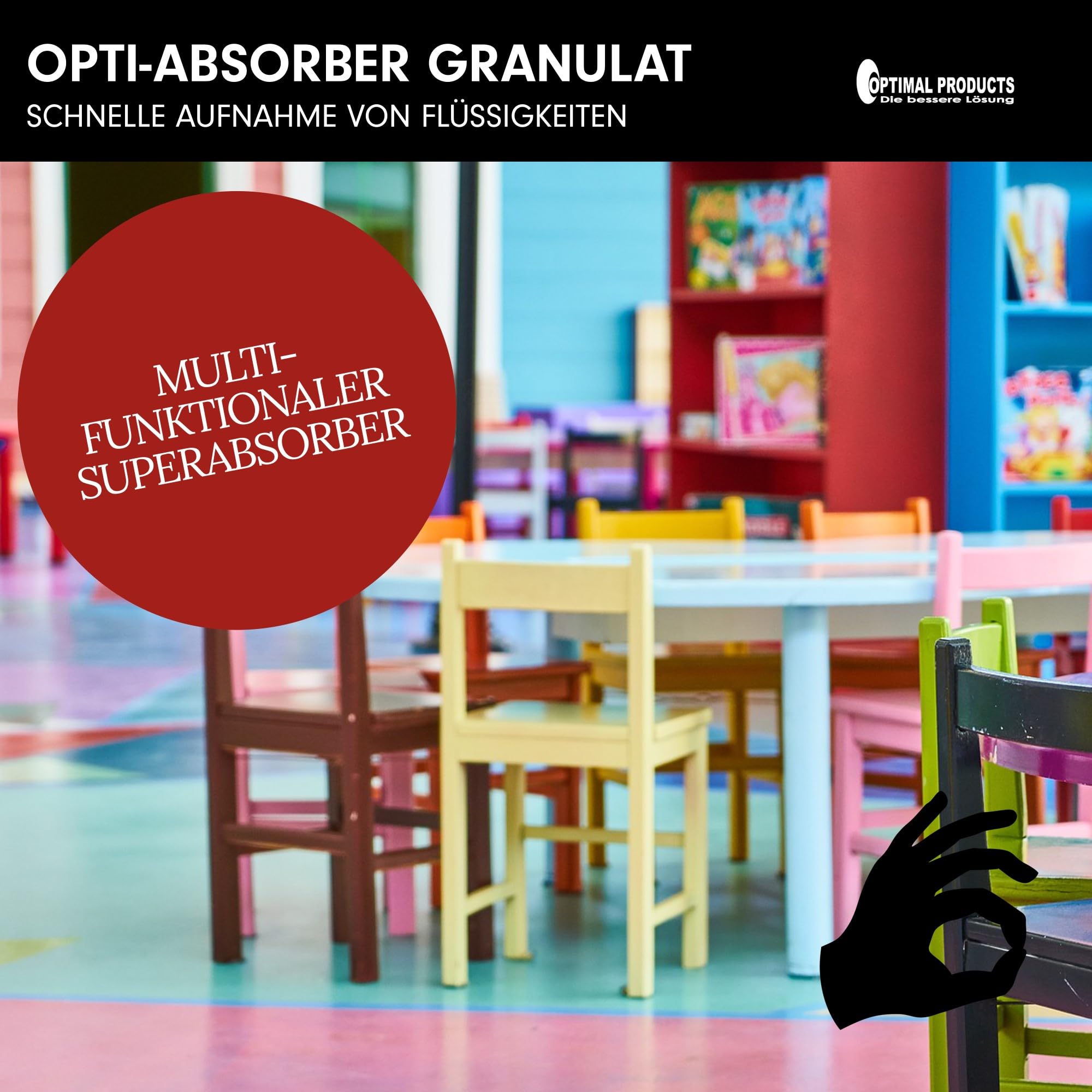 Optimal Products Opti-Absorber I Super Absorber zur Bindung von Erbrochenem, Urin & Kot I Bestens für die Campingtoilette, Camping WC I Kotzpulver 750 Gramm