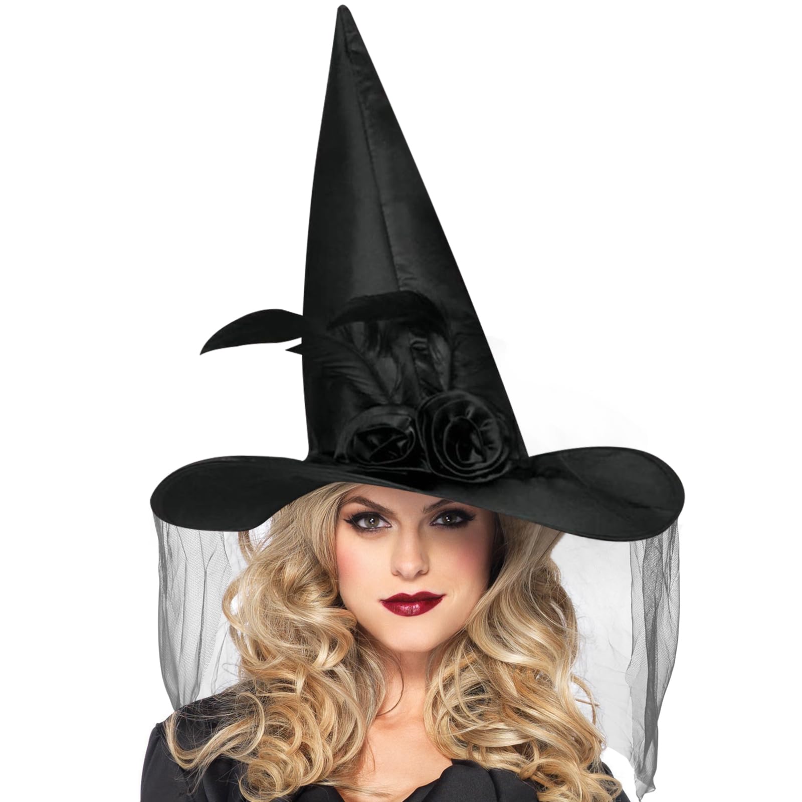 Wicked Costume Oversized Witch Hat (Black) Bendable Wide Brim