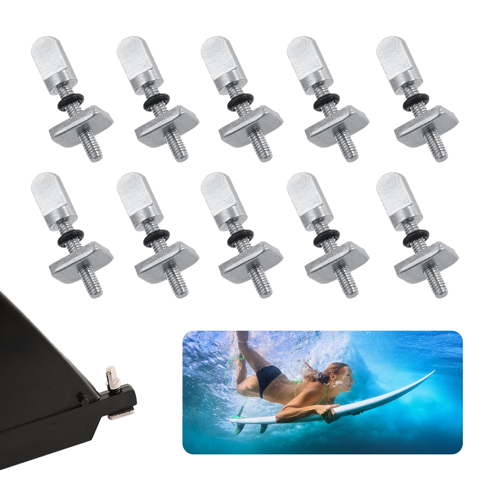 Tornillo para Tabla de Surf Acero Inoxidable 10 Piezas Accesorios Paddle Surf