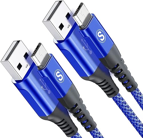 sweguard - Cable micro USB de 6 pies para Android, cable de carga trenzado de nailon micro USB para Samsung Galaxy S7 Edge S6 S2 J7 J5 J3 J3V J2, LG
