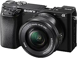 Sony Câmera sem espelho Alpha A6100 com lente de zoom de 16-50 mm, preta (ILCE6100L/B)