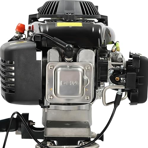 Miniatura 6 de Motor fuera de borda de 4 tiempos y 4 Hp, motor de barco de pesca inflable con sistema de refrigeración por aire, motor fuera de borda de motor de