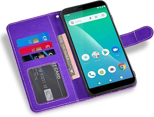 Miniatura 3 de Asuwish Funda de teléfono para SCHOK Volt SV55 SV55216 con protector de pantalla de vidrio templado y cartera con purpurina, soporte para tarjetas,