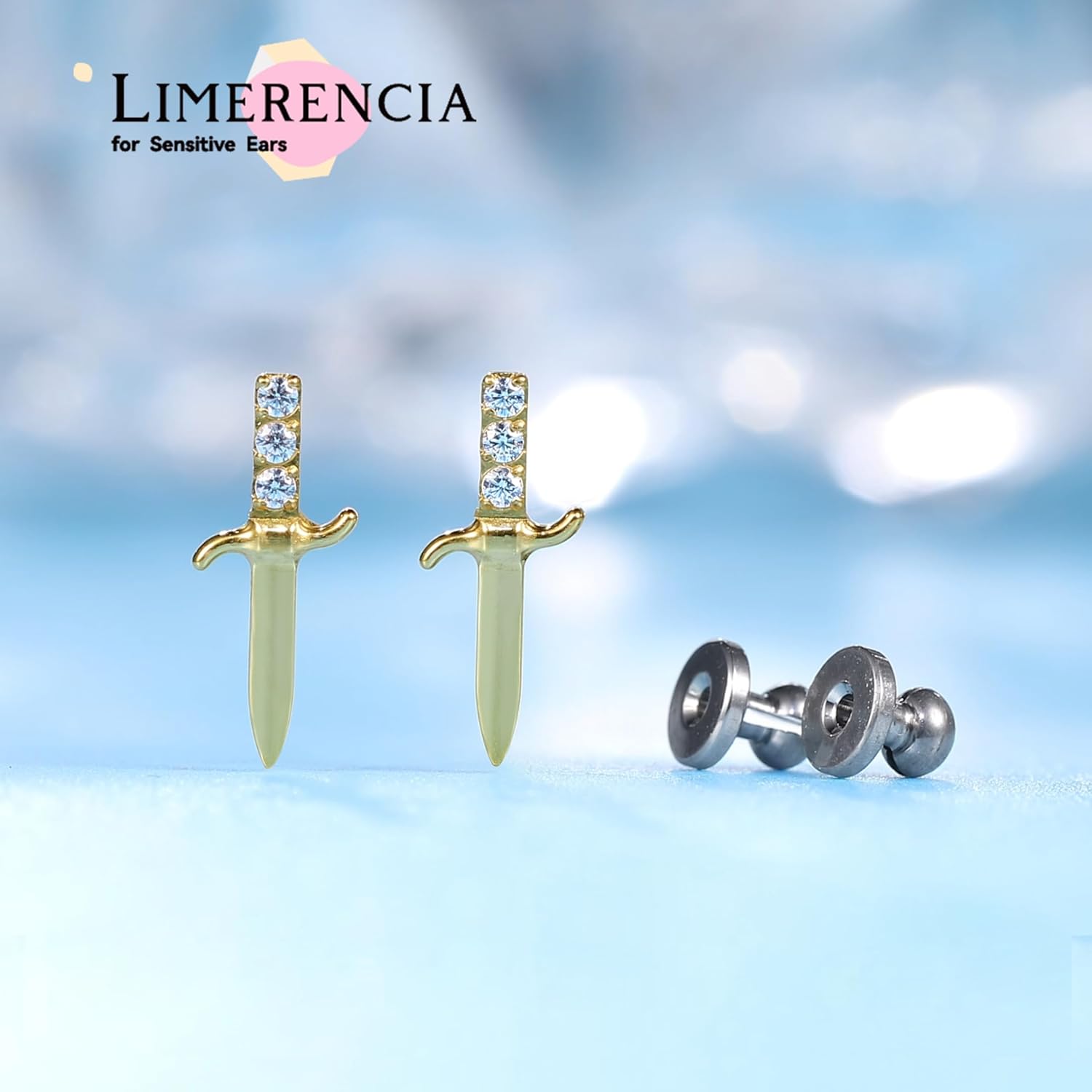 Limerencia Implant Grade Pure Titanium Studs, F136 Hypoallergenic G23 Small Dainty Cubic Zirconia Earrings for Women's Sensitive Ears - Image 3