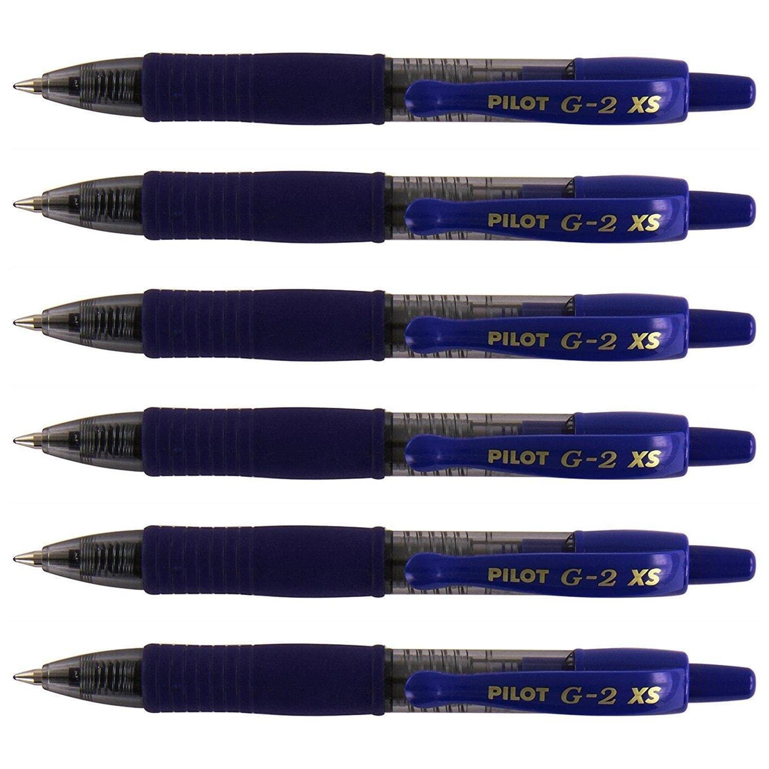 PILOT Pack of 6 Mini Gel Ink Rollerball Pens G2 XS7 PIXIE 0.7mm Blue