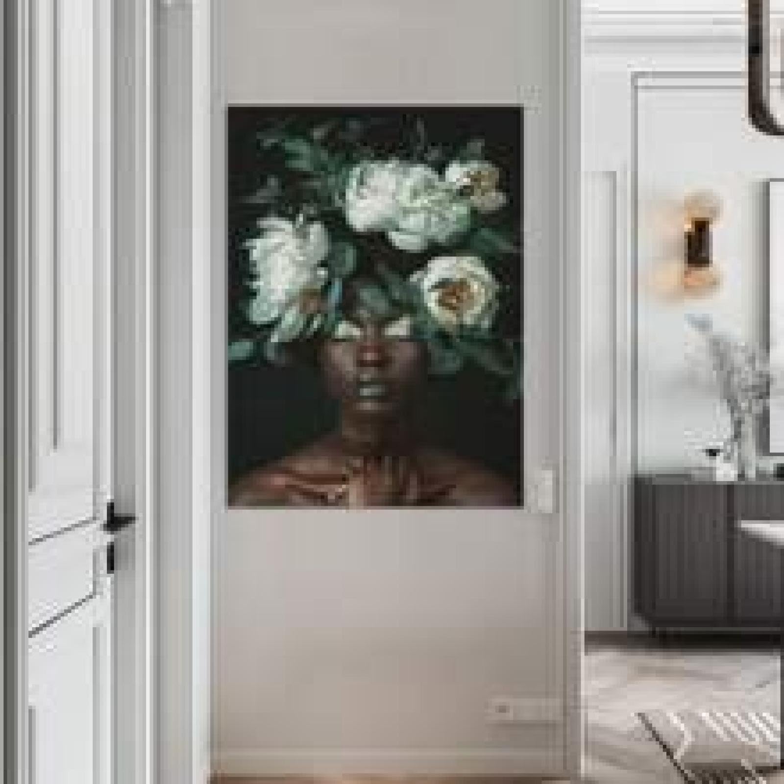 Art mural affiches de fille fleurs finition premium - 8