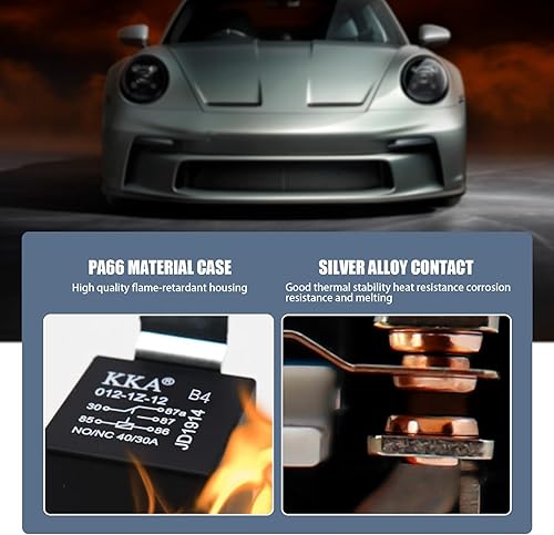 Miniatura 5 de Pack-4 Relé de enchufe de 5 pines para automóvil, 12 V 40 A, relé CC de inicio de conversión, modificación de arnés de cableado, relés estables y