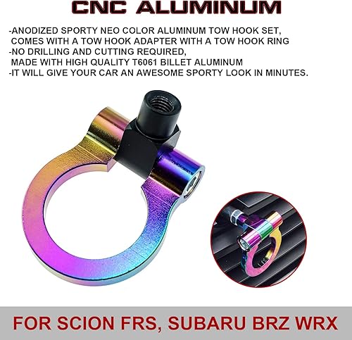 Miniatura 4 de x xotic tech JDM Sport Track Racing Style CNC Aluminio atornillable Gancho de remolque delantero trasero parachoques compatible con Scion FR-S o