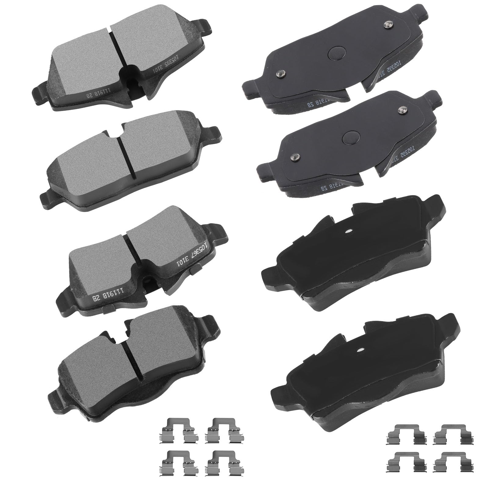 cciyu D1308 D1309 Front Rear Ceramic Brake Pads Kits 8pcs
