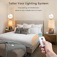 Vista 3 de SURAIELEC Toma de control remoto, interruptor de luz inalámbrico, llavero remoto, 15 amperios, rango de 100 pies, sin interferencias, kit