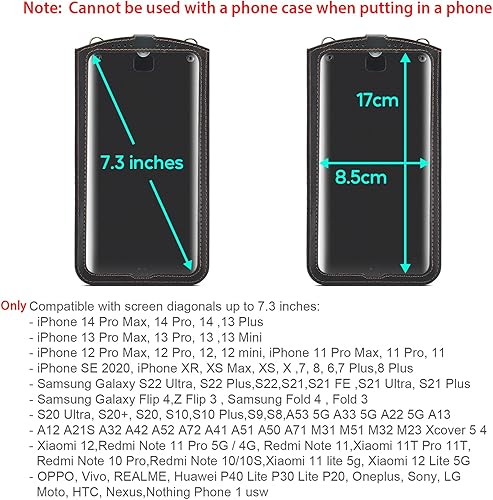 Miniatura 2 de Bolso cruzado pequeño para teléfono celular para mujeres y hombres, mini bolso de hombro de cuero con tarjetero y ranura para cordón para todos los