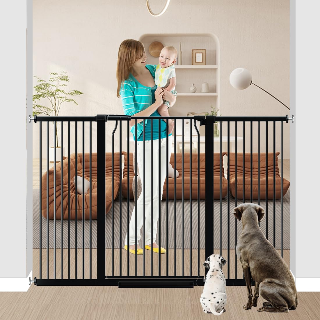 Photo 1 of 40.5" Tall Baby Gate 60.2-63" Wide No Drilling Tall Pet Gate Cat Gate Extra Wide Baby Gate Safety,Extra Narrow Auto-Close for Indoor Stairs, Doorways, and Kitchen
