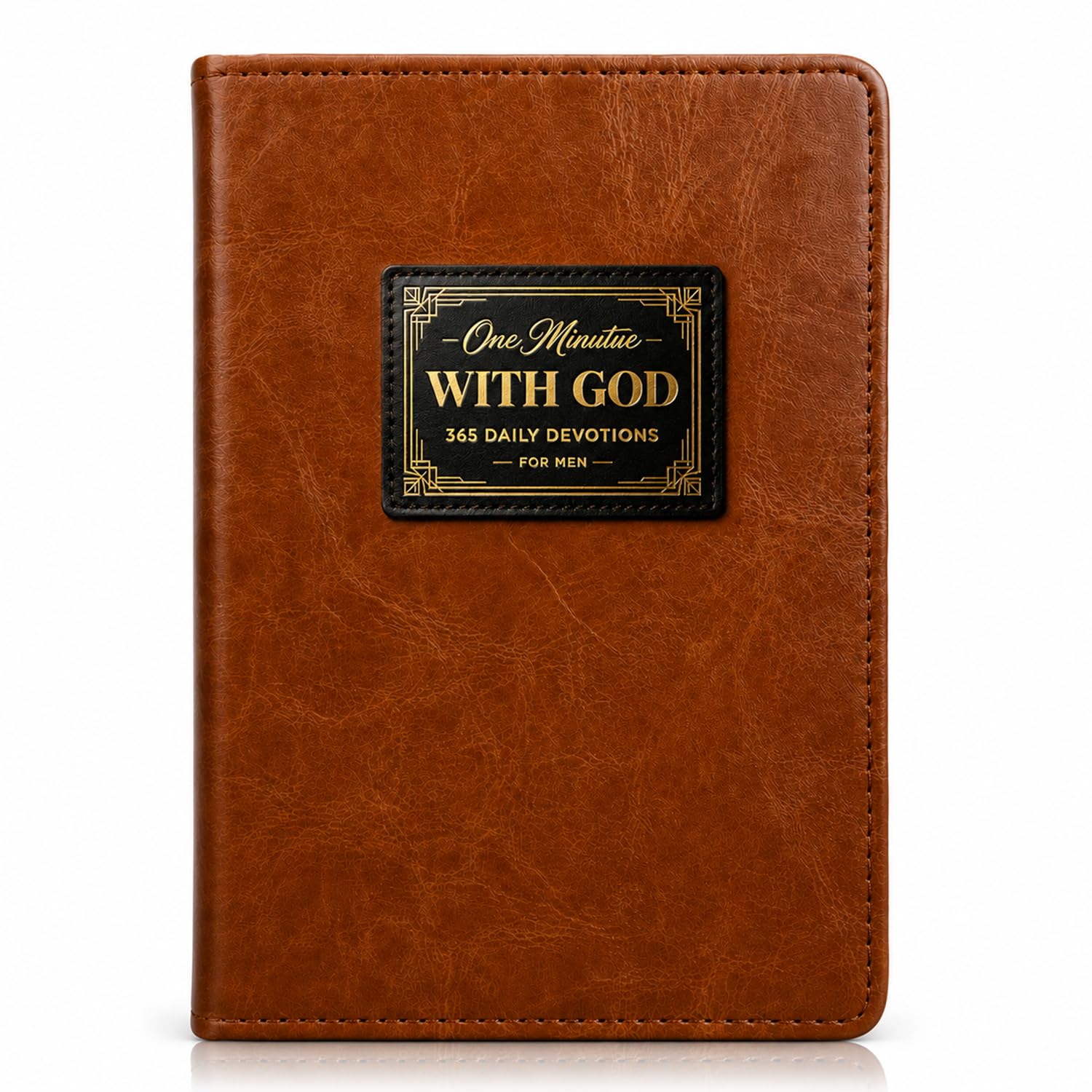 One Minute with God for Men, 365 Days Bible Journal, 2026 Spiritual Gifts for Men, Brown Leather Christian Daily Devotional Book