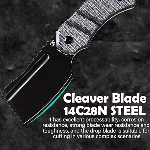 Miniatura 8 de KANSEPT Cuchillos Korvid S Cuchillo de hoja fija con hoja 14C28N de 2.9 pulgadas, mango verde hierba G10, funda Kydex para llevar todos los días