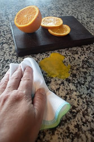 Miniatura 5 de Turquoise and Lime two tone undyed natural Paperless towels - 1 dozen