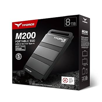 T-FORCE M200 ポータブルSSD 8TB TEAMGROUP T-Force M200 Portable SSD 2TB USB3.2 Gen2x2 Type-C